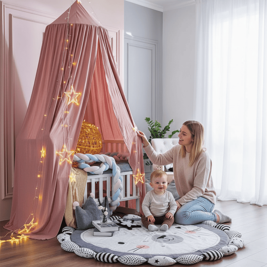 MOONVEIL – Elegant polyester canopy for a calm children's room