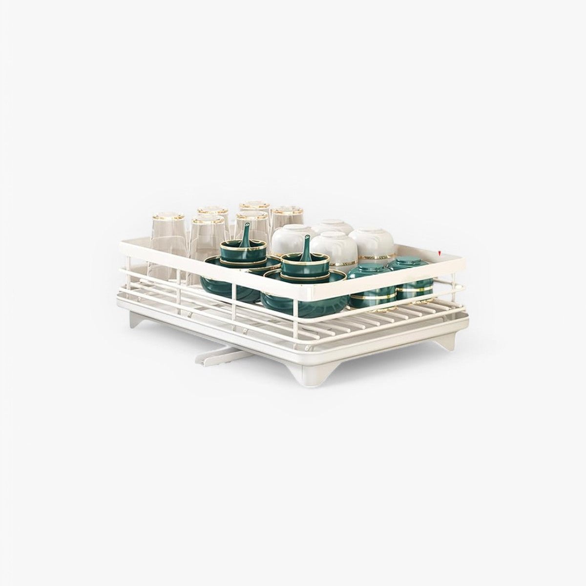 SPACEFLOW – Elegant Dish Drainer – Space-Saving Kitchen Organizer made of Stainless Steel