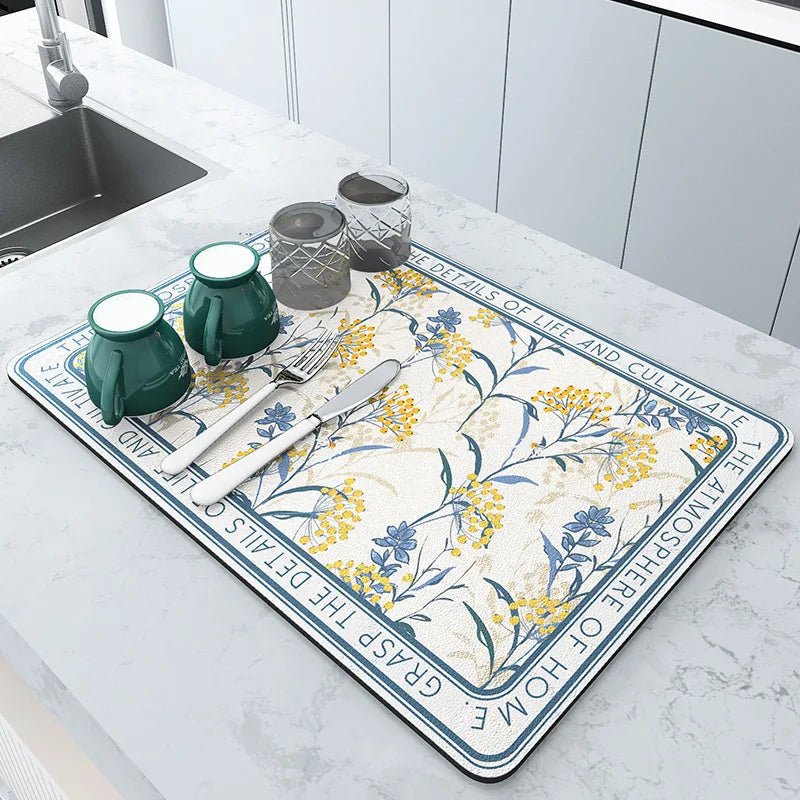 PUREDRY – Diatomaceous Kitchen Drip Mat with Ultra-Fast Water Absorption