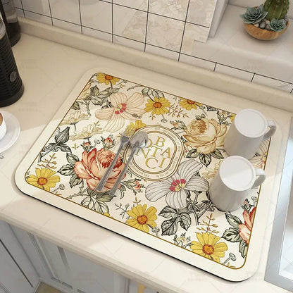 PUREDRY – Diatomaceous Kitchen Drip Mat with Ultra-Fast Water Absorption