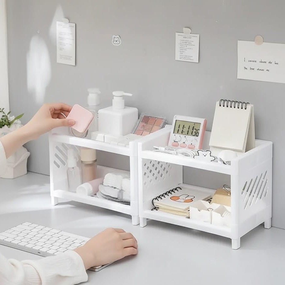 TWINHOLD – Double Storage Shelf for Kitchen, Bathroom & Desk