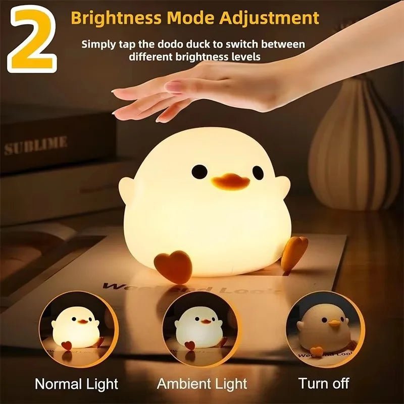COZYDUCK – Cute Silicone Duck Lamp with Soft LED Night Light