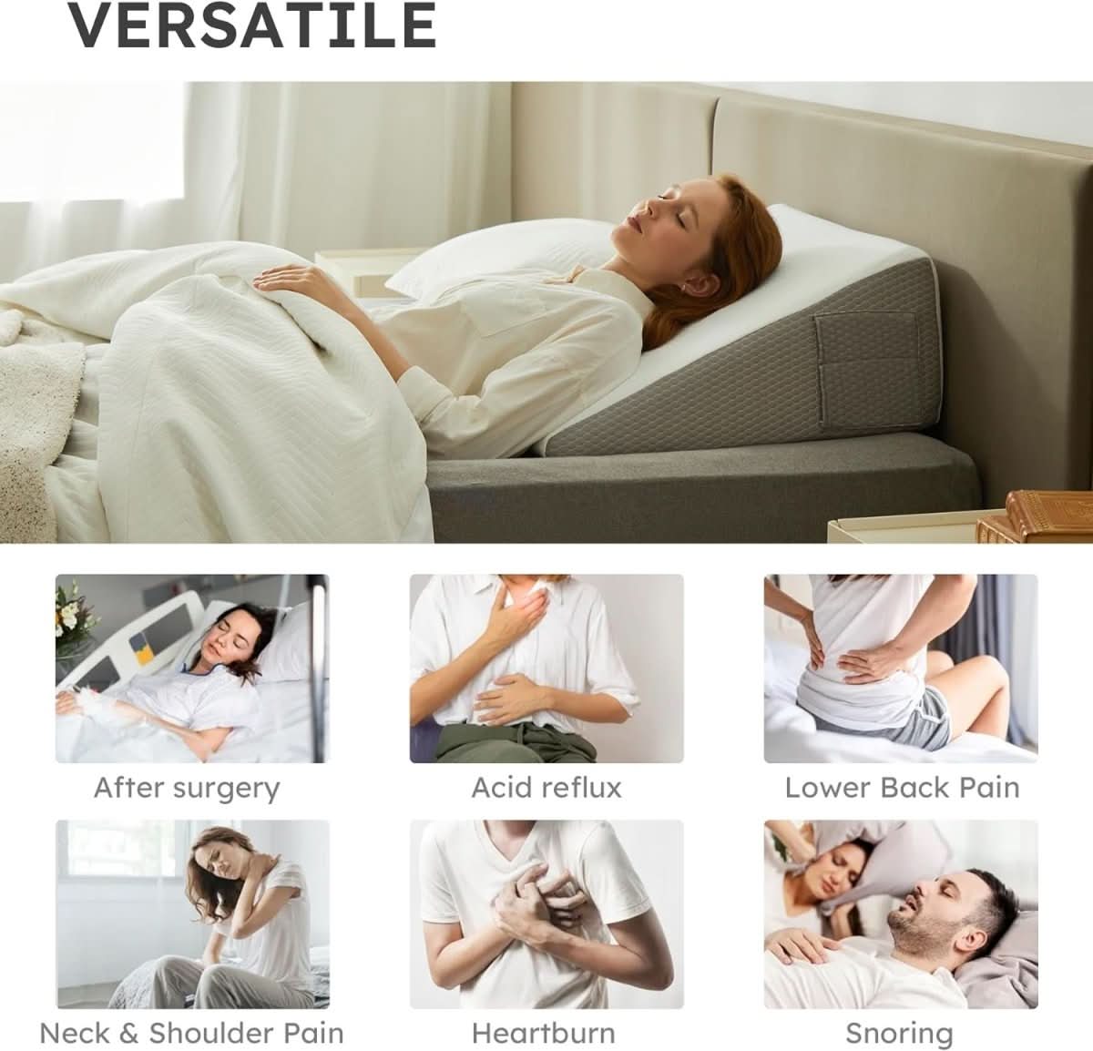 Deluxe Wedge Pillow – Incline Wedge Cushion for Comfort & Support