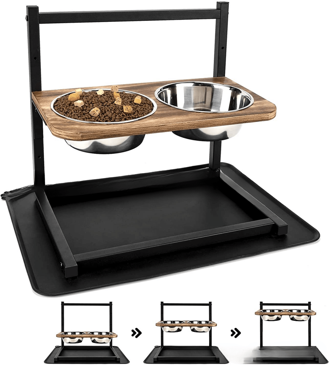 WELLBOWL STATION – Ergonomic Feeding Station for Dogs with Stainless Steel Bowls