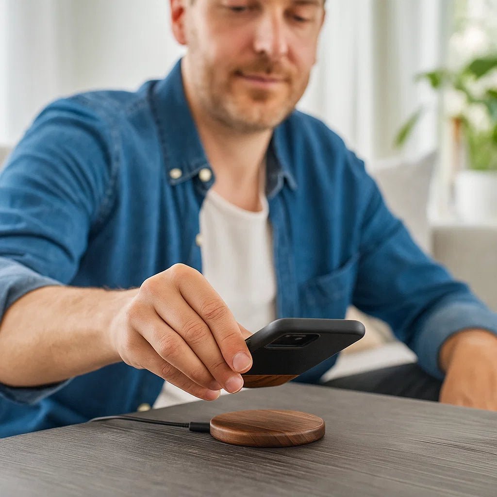EARTHWATT – Sustainable Qi Fast Charger made of Bamboo with Overheat Protection
