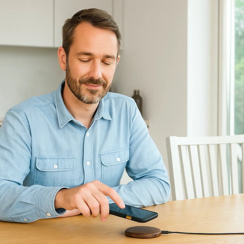 EARTHWATT – Sustainable Qi Fast Charger made of Bamboo with Overheat Protection