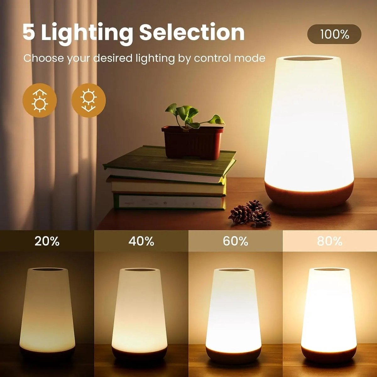DIMNEST – Portable Dimmable Night Light with Touch Function and Remote Control