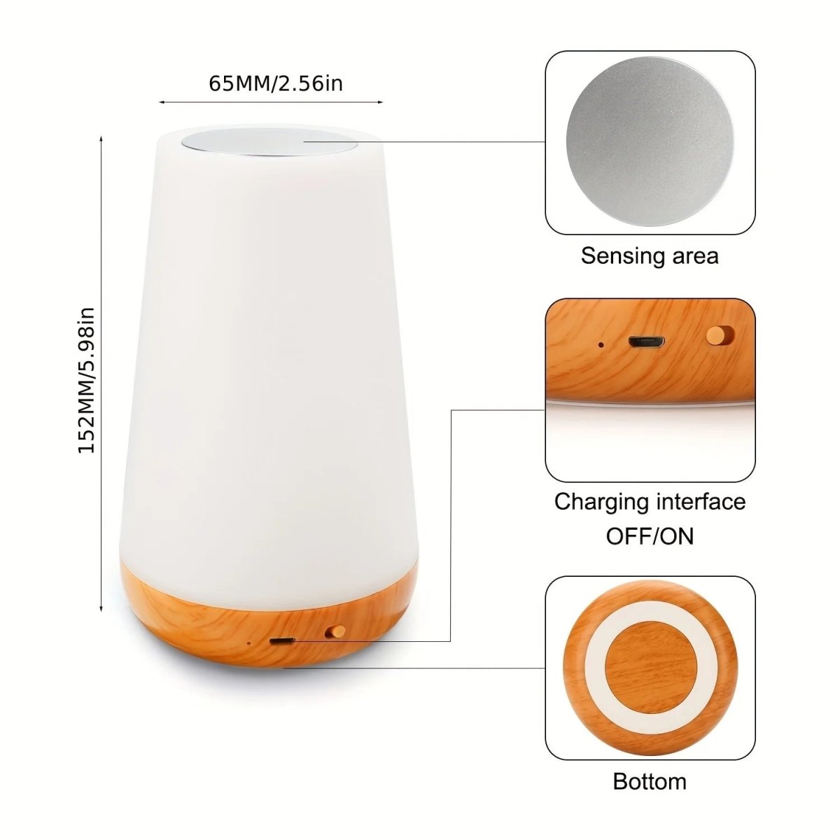 DIMNEST – Portable Dimmable Night Light with Touch Function and Remote Control