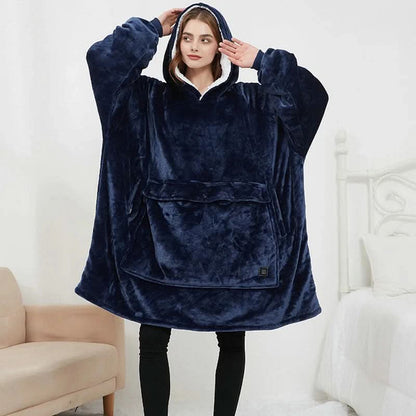 FLEECEFUSE™ USB Heated Hoodie Blanket – Stay Warm Anytime, Anywhere