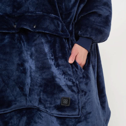 FLEECEFUSE™ USB Heated Hoodie Blanket – Stay Warm Anytime, Anywhere