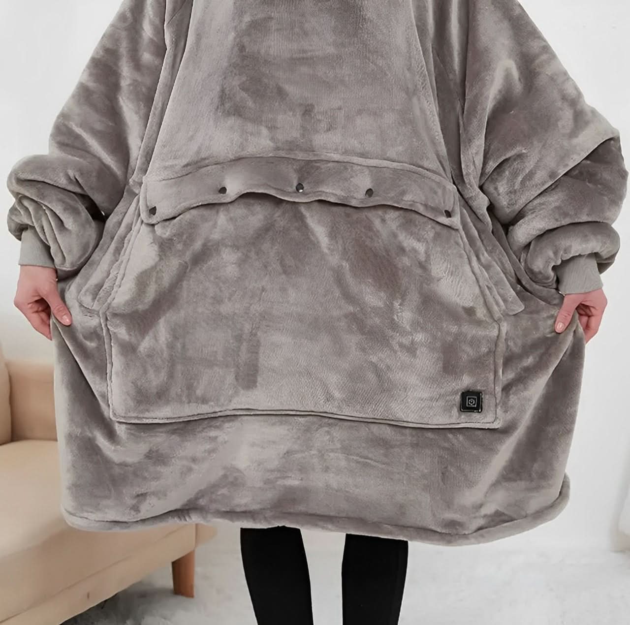 FLEECEFUSE™ USB Heated Hoodie Blanket – Stay Warm Anytime, Anywhere