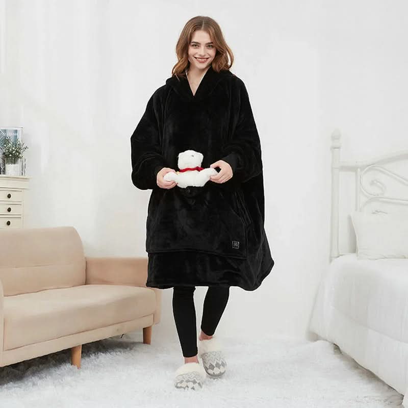 FLEECEFUSE™ USB Heated Hoodie Blanket – Stay Warm Anytime, Anywhere