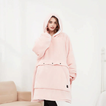 FLEECEFUSE™ USB Heated Hoodie Blanket – Stay Warm Anytime, Anywhere