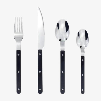 ETERNIFORCE – 4-Piece Stainless Steel Flatware Set with Engraved Design