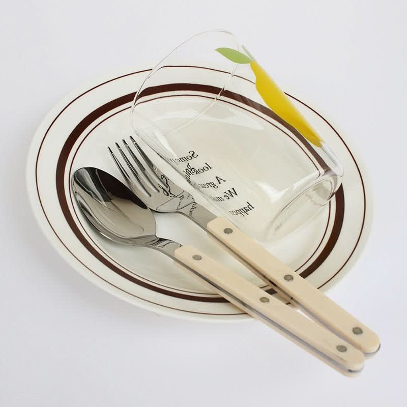 ETERNIFORCE – 4-Piece Stainless Steel Flatware Set with Engraved Design