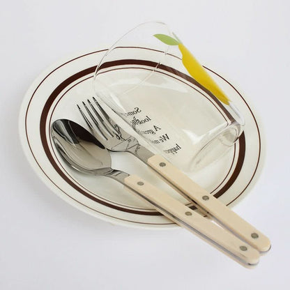 ETERNIFORCE – 4-Piece Stainless Steel Flatware Set with Engraved Design