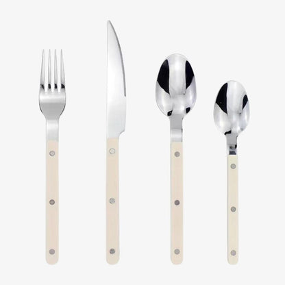ETERNIFORCE – 4-Piece Stainless Steel Flatware Set with Engraved Design