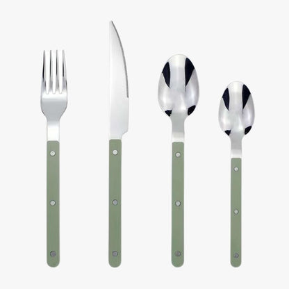 ETERNIFORCE – 4-Piece Stainless Steel Flatware Set with Engraved Design