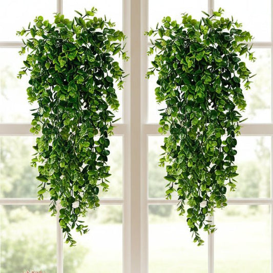 LEAFLINE – Artificial Hanging Eucalyptus Green Plants UV-Resistant for Indoor Decoration