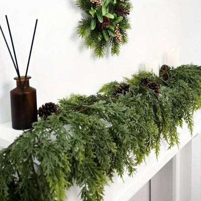 CEDAR LINE – Handmade Christmas Garland with Lush Cedar Needles