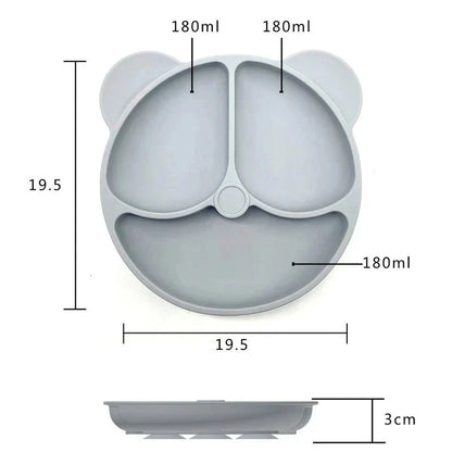 NATURBISS PLATE – Environmentally Friendly Silicone Suction Plate with Cartoon Design (BPA-Free)