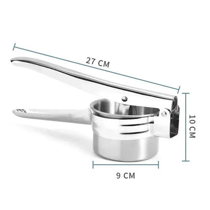 SQUEEZOR – 3-in-1 stainless steel potato press for fruit & vegetables