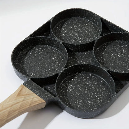 Culinara 4-Hole Non-Stick Pan | Multipurpose Pan for Eggs & Pancakes | Durable Aluminum | Easy to Clean
