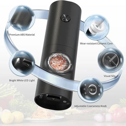 SPICE DUO – Electric Salt and Pepper Grinder Set with Adjustable Grind Setting