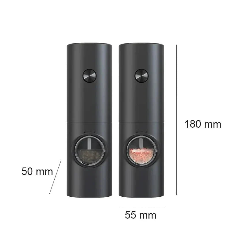 SEASONFIX – Electric Salt and Pepper Grinder Set with LED Light and Adjustable Grind Settings