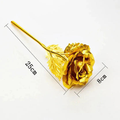 SHINEPETAL – Elegant golden artificial rose with luxurious gold foil finish