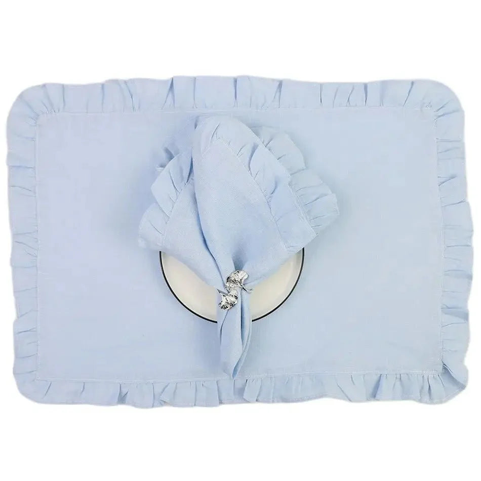 LOOMED LINEN – Handmade Linen Napkin with Fine Ruffled Edge