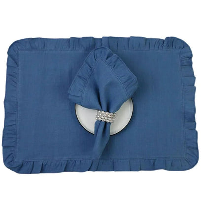 LOOMED LINEN – Handmade Linen Napkin with Fine Ruffled Edge