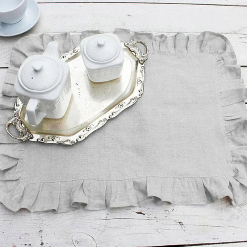LOOMED LINEN – Handmade Linen Napkin with Fine Ruffled Edge