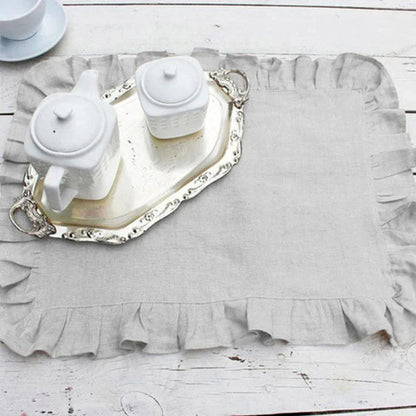 LOOMED LINEN – Handmade Linen Napkin with Fine Ruffled Edge