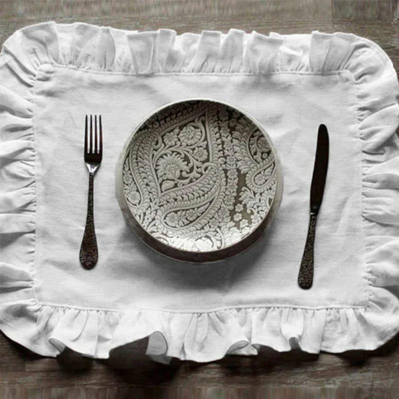 LOOMED LINEN – Handmade Linen Napkin with Fine Ruffled Edge
