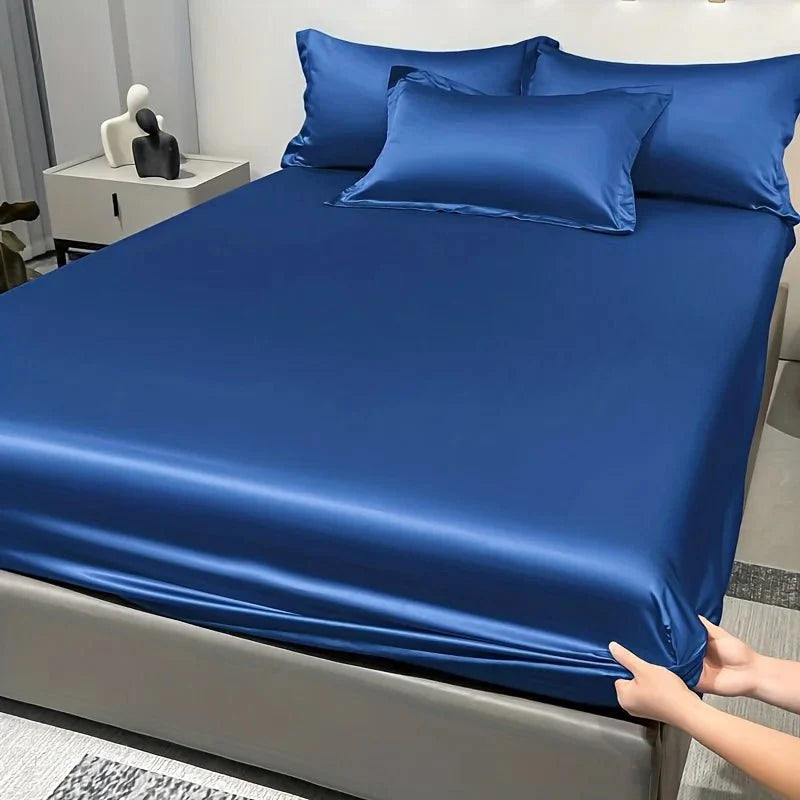 CALMERA GENTLUX – Soft Ice Silk Satin Fitted Sheet for Luxurious Comfort