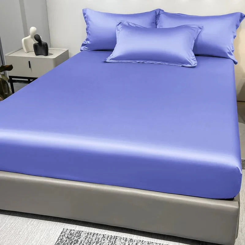 CALMERA GENTLUX – Soft Ice Silk Satin Fitted Sheet for Luxurious Comfort