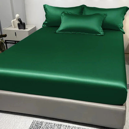 CALMERA GENTLUX – Soft Ice Silk Satin Fitted Sheet for Luxurious Comfort