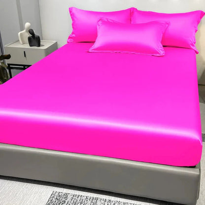 CALMERA GENTLUX – Soft Ice Silk Satin Fitted Sheet for Luxurious Comfort