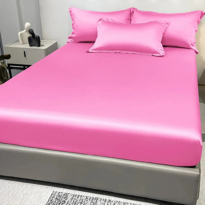 CALMERA GENTLUX – Soft Ice Silk Satin Fitted Sheet for Luxurious Comfort