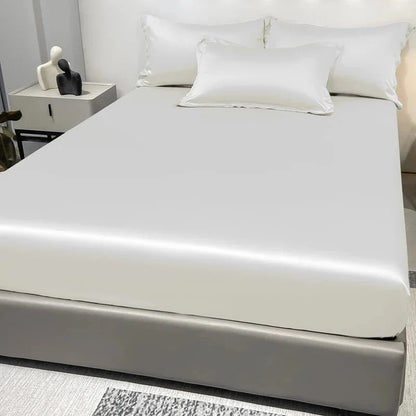 CALMERA GENTLUX – Soft Ice Silk Satin Fitted Sheet for Luxurious Comfort