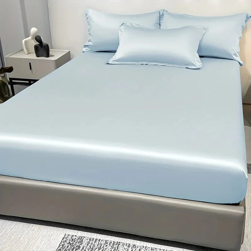 CALMERA GENTLUX – Soft Ice Silk Satin Fitted Sheet for Luxurious Comfort