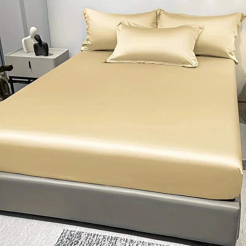 CALMERA GENTLUX – Soft Ice Silk Satin Fitted Sheet for Luxurious Comfort