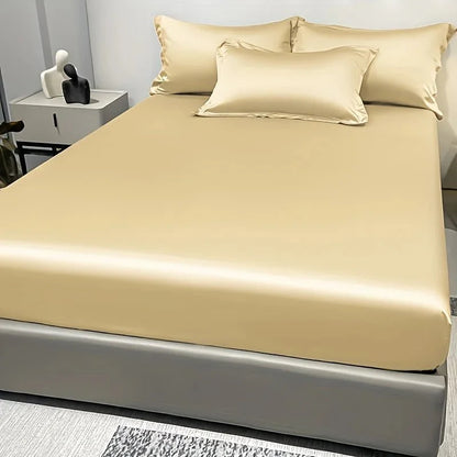 CALMERA GENTLUX – Soft Ice Silk Satin Fitted Sheet for Luxurious Comfort
