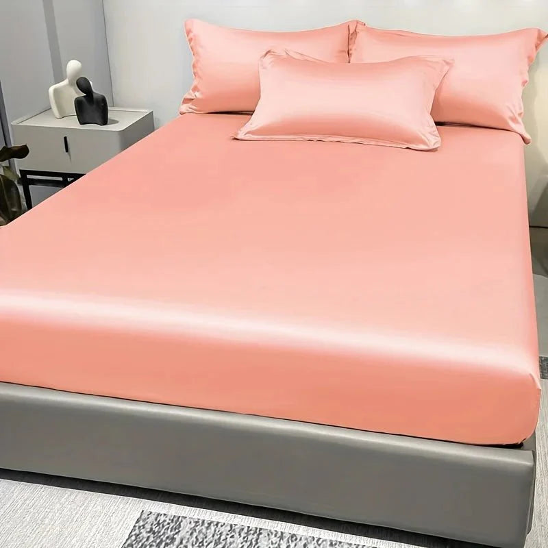 CALMERA GENTLUX – Soft Ice Silk Satin Fitted Sheet for Luxurious Comfort