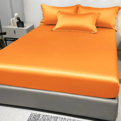 CALMERA GENTLUX – Soft Ice Silk Satin Fitted Sheet for Luxurious Comfort