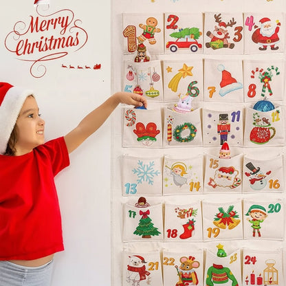 CREAFEST – DIY Advent calendar made of fabric with 24 pockets for Christmas