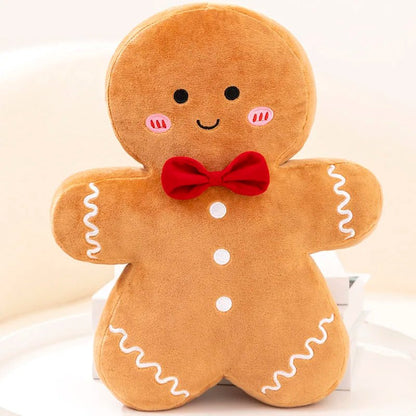 HOLIDAYGINGER – Soft Gingerbread Plush Pillow for Warm Festive Atmosphere