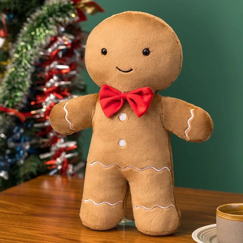 HOLIDAYGINGER – Soft Gingerbread Plush Pillow for Warm Festive Atmosphere