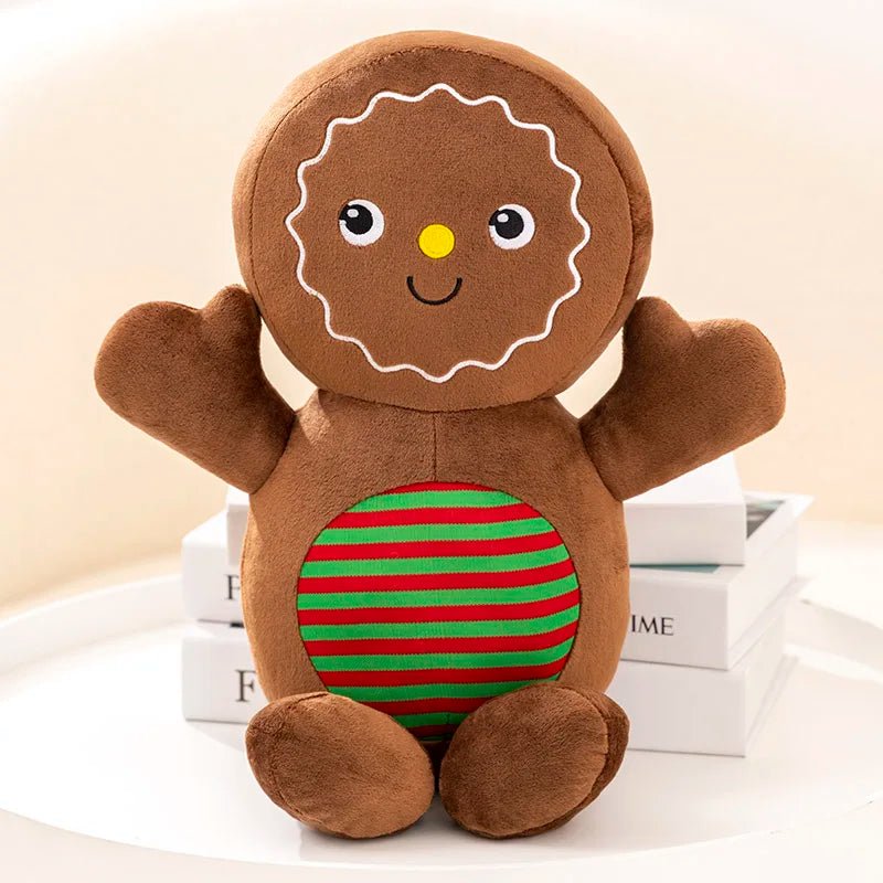HOLIDAYGINGER – Soft Gingerbread Plush Pillow for Warm Festive Atmosphere